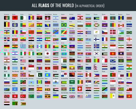 Set of all flags of the world vector