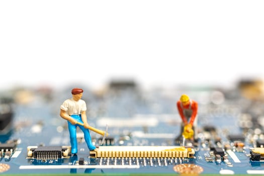 Miniature figurine people data mining photo