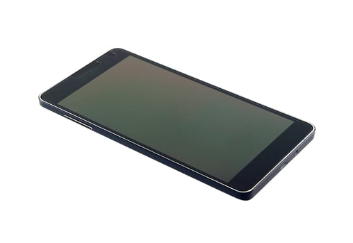 Black phone on white background photo