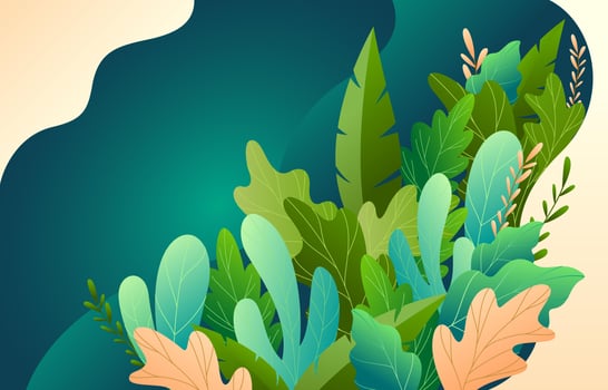 Cute Floral with Green Background vector