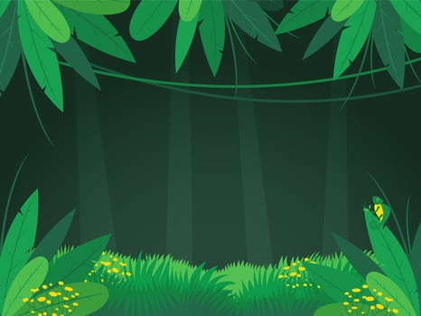 Tropical Rainforest Jungle Background vector