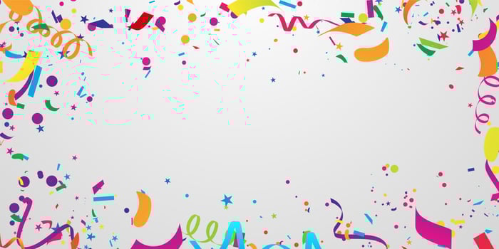 Confetti and colorful ribbons. Celebration background template vector