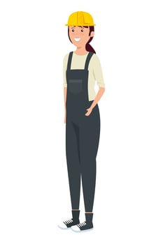 young female mechanic worker character vector