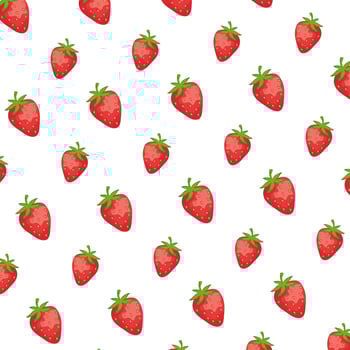 fresh strawberries fruits pattern background vector