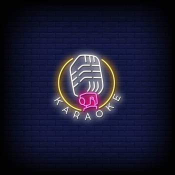 Karaoke Neon Signs Style Text Vector