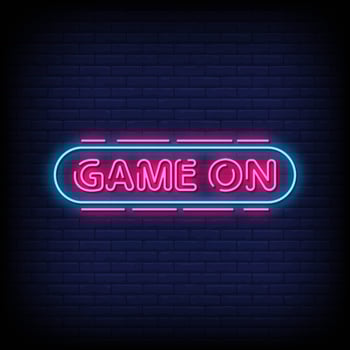 Game On Neon Signs Style Text Vector