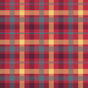 Plaid red color seamless vector pattern