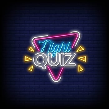 Quiz Night Neon Signs Style Text Vector