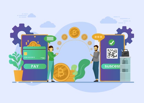 Mobile Payment Or Digital Currency Shopping Concept vector