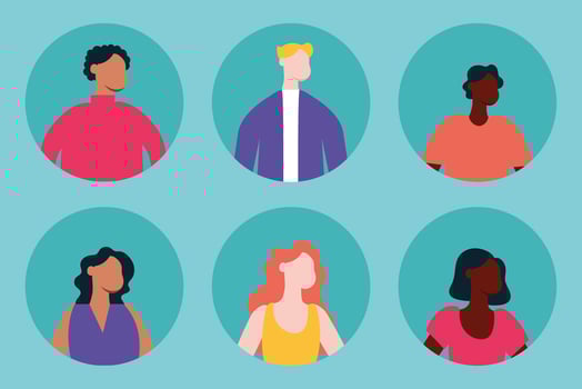 group of interracial people, inclusion concept vector
