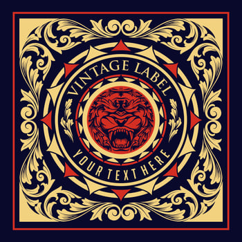 Luxury vintage ornament label vector