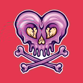 Broken Heart Skull vector