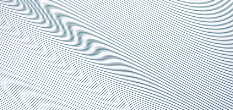 Abstract blue wave lines pattern on white background and texture. vector