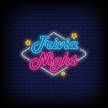 Trivia Night Neon Signs Style Text Vector