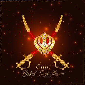 Happy guru gobind singh jayanti celebration vector
