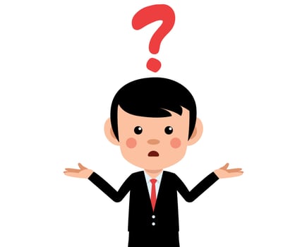 Cute man with question mark above the head vector