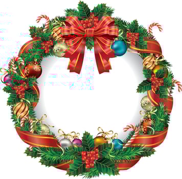 Christmas wreath. Vector Illustration.