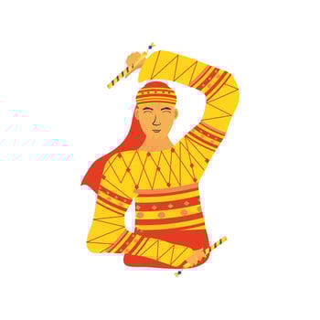 man playing dandiya, navratri dussehra festival of India vector