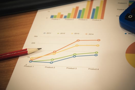 Graph with pencil photo