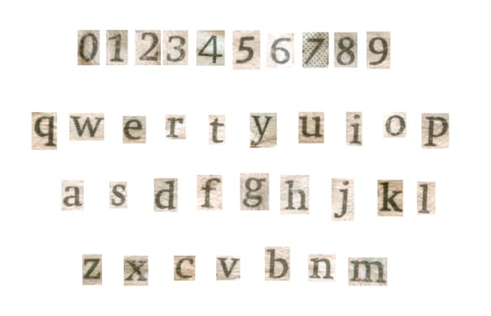 Newspaper letters and numbers photo