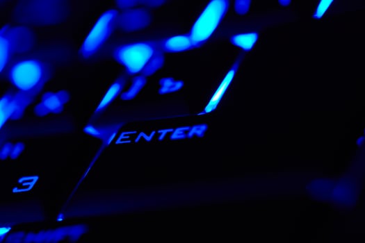 Blue enter key photo