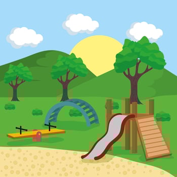 Outdoor playground scene vector