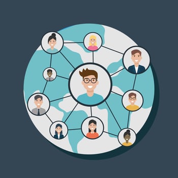 social network media flat design vector