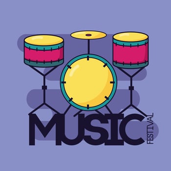 drums classic music festival background vector