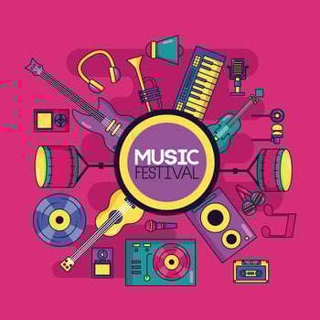 music instrument festival background vector