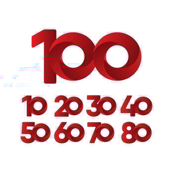 100 Years Anniversary Celebration Red Vector Template Design Illustration