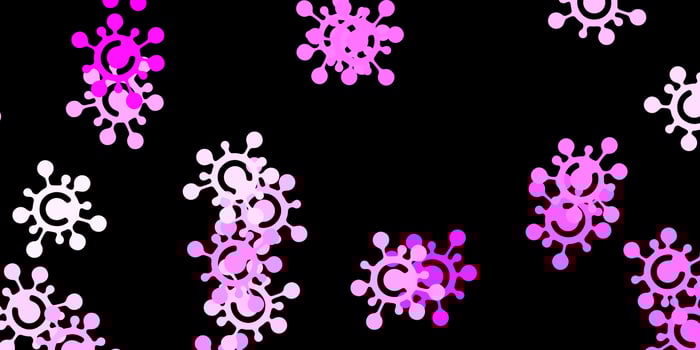 Dark purple vector template with flu signs.