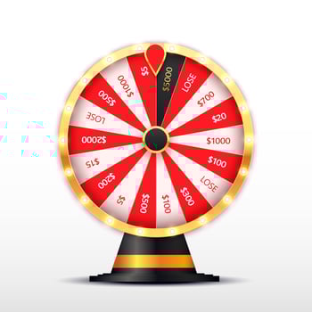 Casino spinning fortune wheel vector banner template