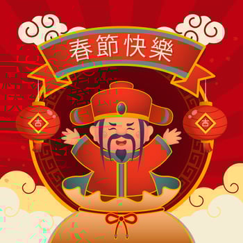 Happy Man Wearing Traditional Chinese Clothes vector