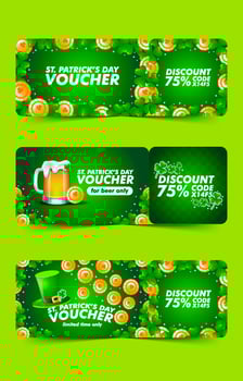 Saint Patrick's Day Voucher Template Collection vector