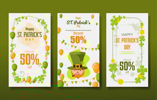 Set Of ST. Patrick's Day Sale Banner vector