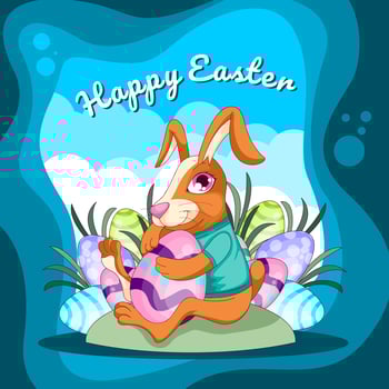 Cartoon of Happy Easter Rabbit vector