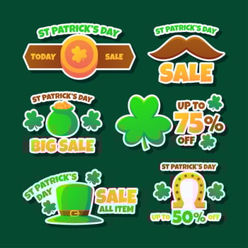 St. Patrick's Day Marketing Sticker Collection vector