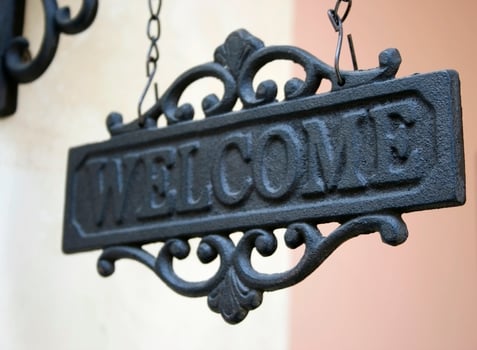 Iron welcome sign photo