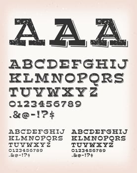 Vintage Grunge And Tattoo Comic ABC Font vector