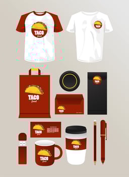 bundle of mexican food mockup elements branding vector