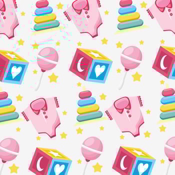 Baby shower cute pattern background vector