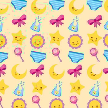Baby shower cute pattern background vector