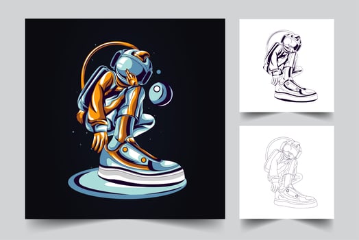 astronaut fashion style vector