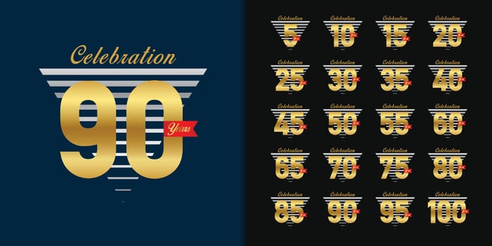 Set of anniversary logotype vector