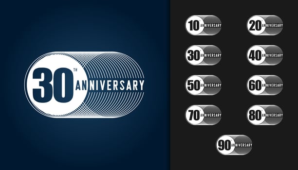 Set of anniversary logotype vector