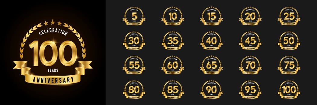 Set of anniversary logotype vector