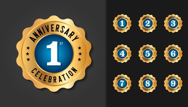 Set of anniversary badges vector