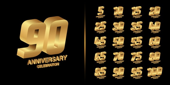 Set of premium anniversary logotype vector