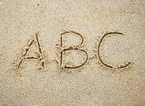 ABC in sand photo