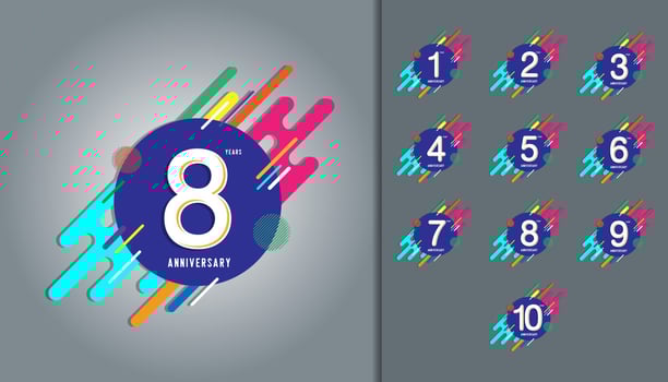 Set of anniversary logotype vector